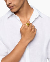 Chevron Signet Ring in 18K Yellow Gold, 18mm